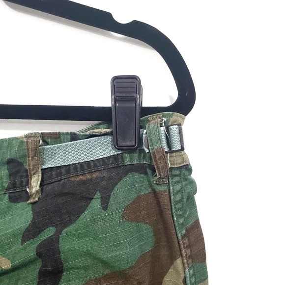 Vintage Woodland Camo Military Trousers Poplin Combat Tropical Size M Regular - Picture 6 of 12